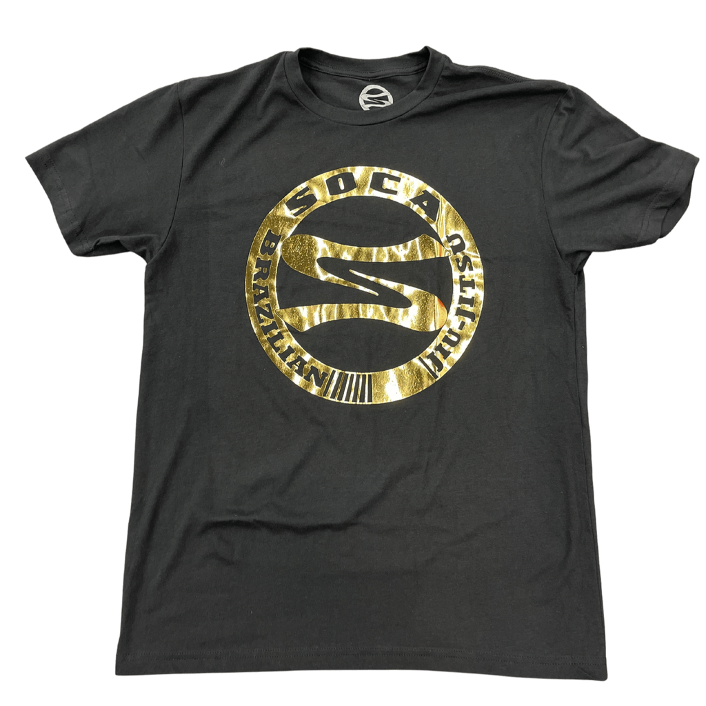 SOCA BJJ METALLIC GOLD LOGO SHIRT